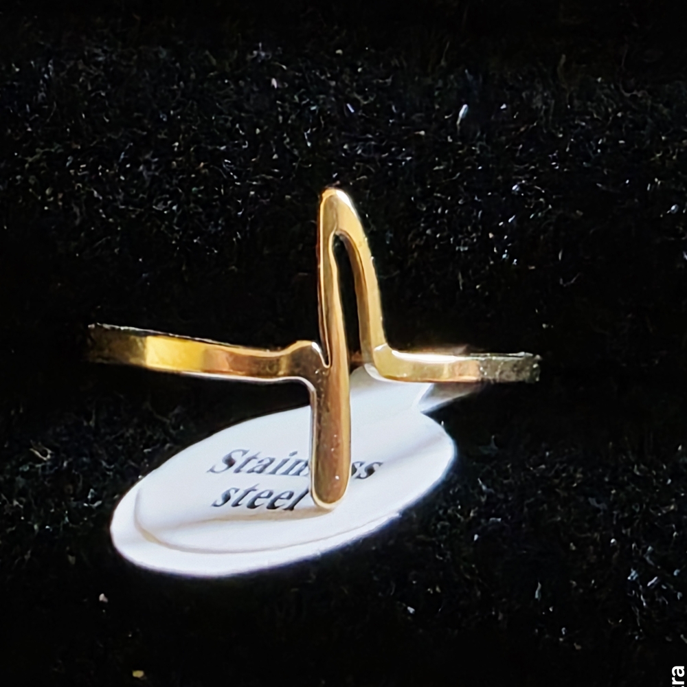 Heart Beat Stainless Ring- Size 9.5